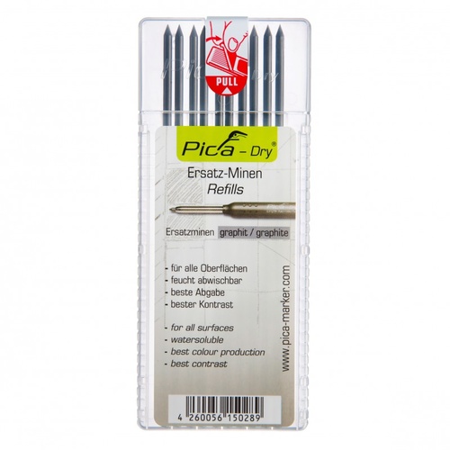 Pica Dry Water-Soluble Lead Refills 4030 - Pack Of 10 Graphite Leads